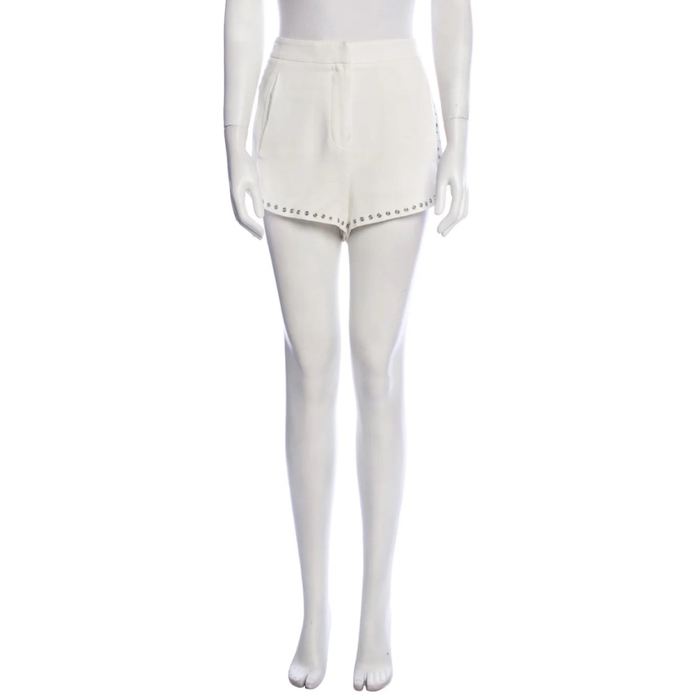 A.L.C. White High Waist Studded Shorts